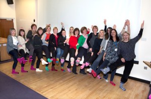 Chesterfield Royal Hospital's school nurses supporting 'Sock It to Eating Disorders' by wearing silly socks to work.